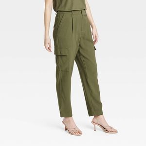 🍁CLOSET CLEAROUT🍁 Women's Tapered Ankle Cargo Pants - A New Day Olive 10